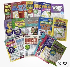 Lot of 10 Word Search Puzzle Books Mixed Unsorted Penny Press Dell Kappa Bundle